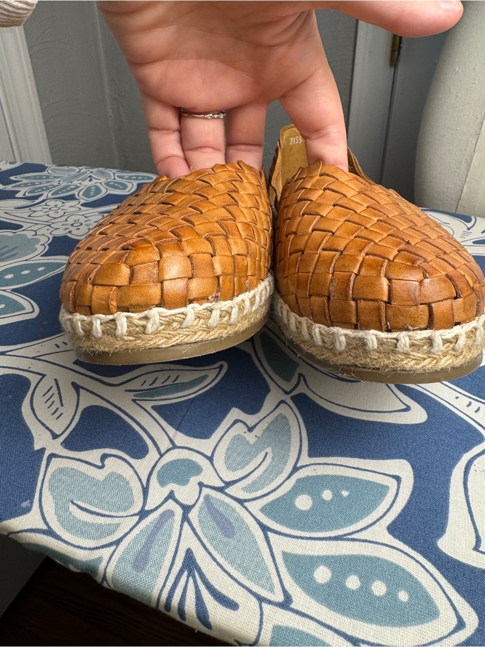D’Arte Huaraches Leather Espadrille Flats Woven Tan Handmade Mexico Size 11 - Picture 8 of 11